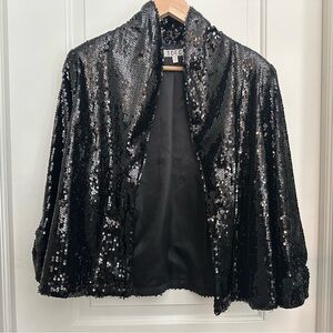TCEC Black Sequin Cape Coat